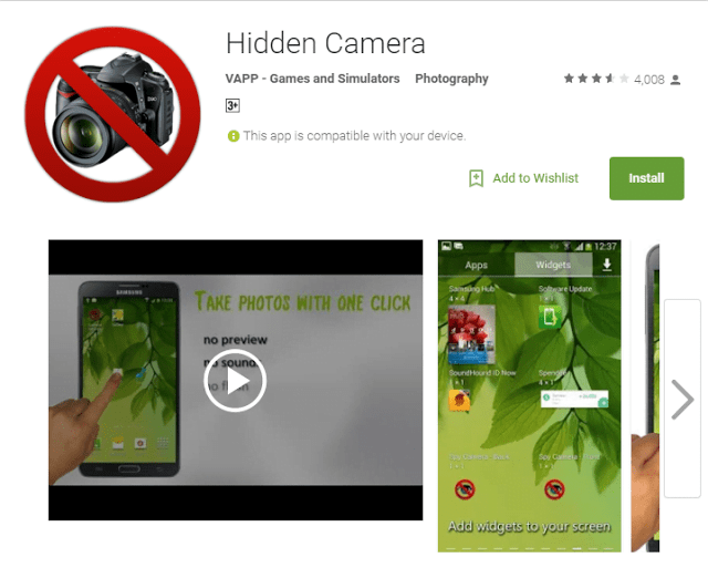 قم بالتصوير بخفاء للاندرويد