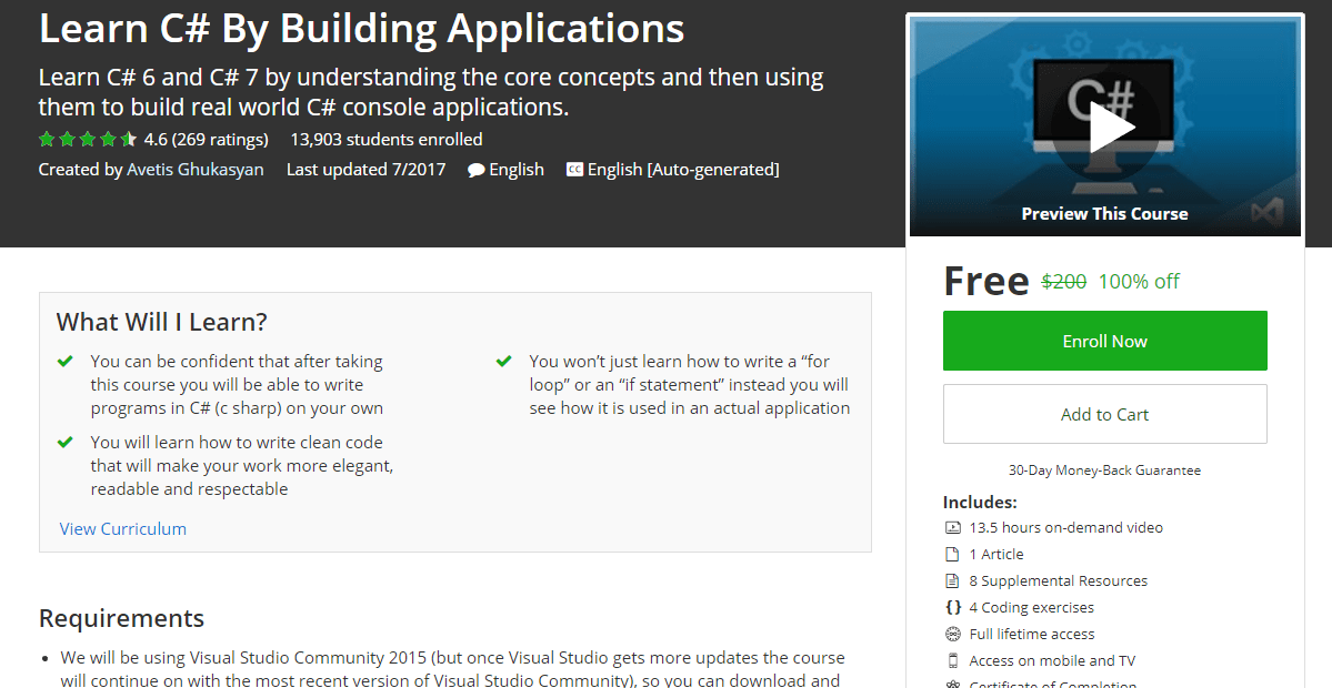 Learn C# By Building Applications