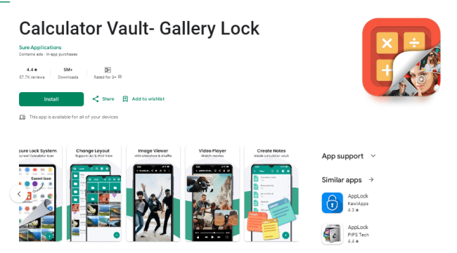 Calculator Vault- Gallery Lock