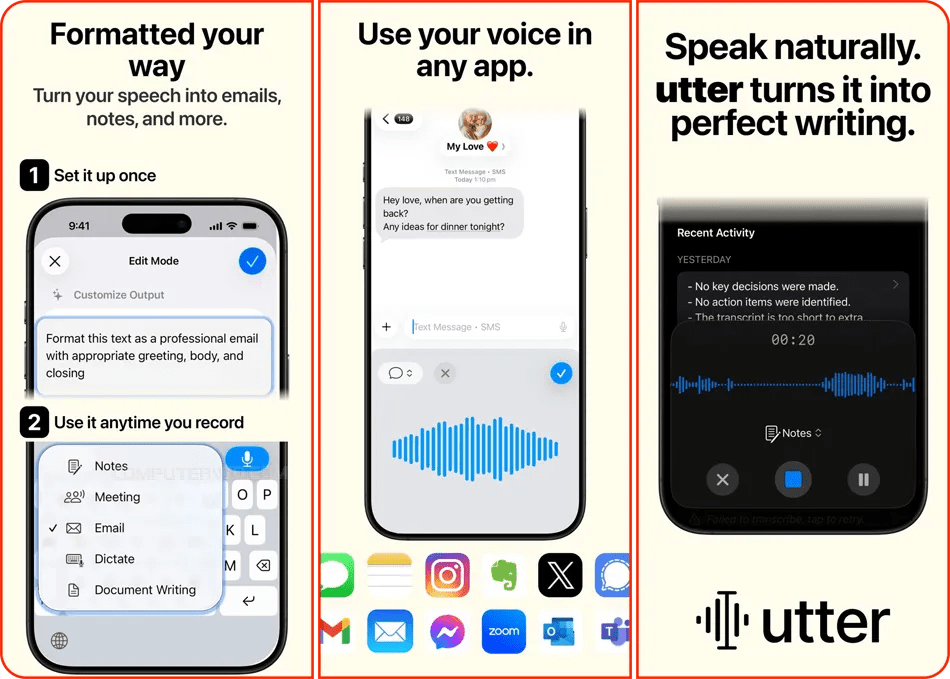 تطبيق- Utter- لتحويل- الكلام- إلى- نص -مكتوب- بالذكاء- الاصطناعي