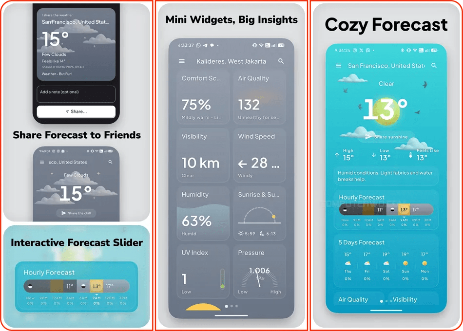 تطبيق -ممتع- لمتابعة- الطقس-: !Weather — But -Fun