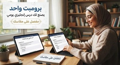 برومبت- واحد- يصنع- لك- درس- إنجيزى- يومي- مفصًل- على- مقاسك