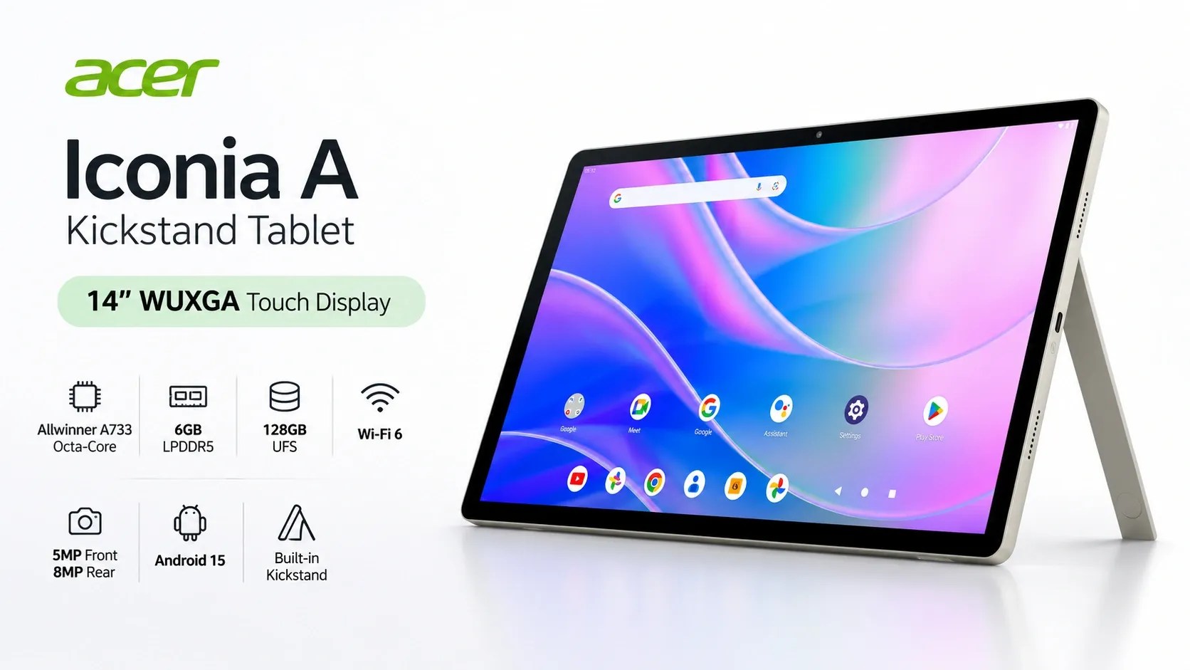 Acer Iconia A14-11MN-A3PX A Kickstand Tablet Launched in the US – powered by Allwinner A733 processor
