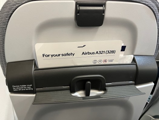 back of an airline seat