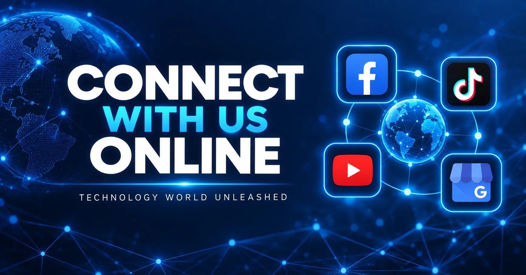 Technology World Unleashed social media channels on Facebook, TikTok, YouTube, and Google