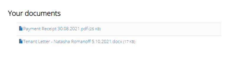 Tenant portal - documents