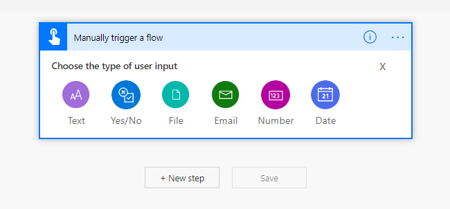 Manual trigger in Power Automate