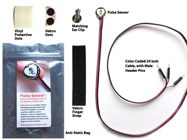 Pulse Sensor Heart Rate Detector Excellent Quality with Velcro Strap Kit