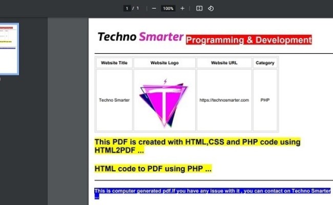 How To Convert HTML To PDF In PHP Using Html2pdf