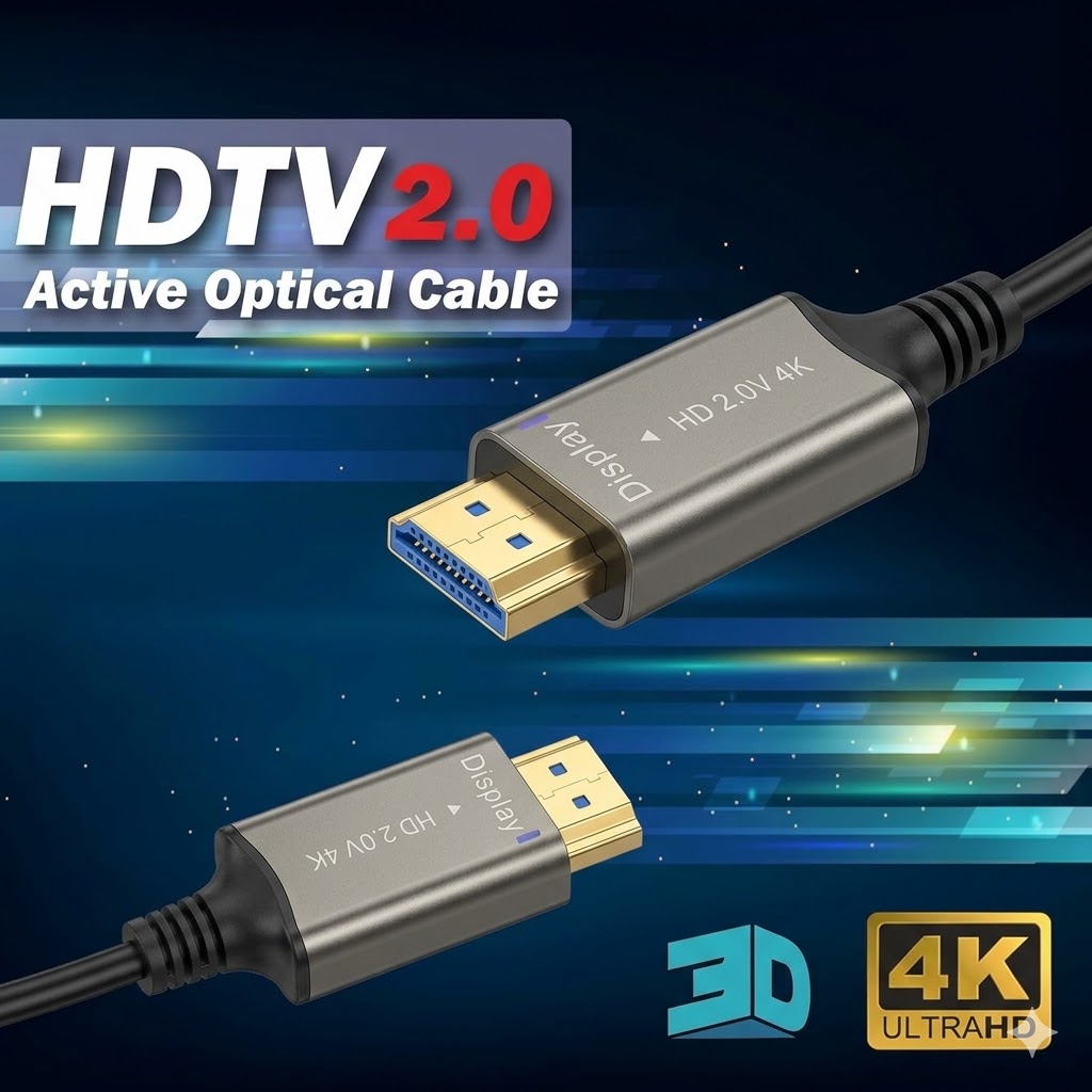 Fiber Active Optical Cable | 100 Meter High-Speed HDMI 2.0 for 4K & 8K UHD Ultra HD Performance Technotech Technologies