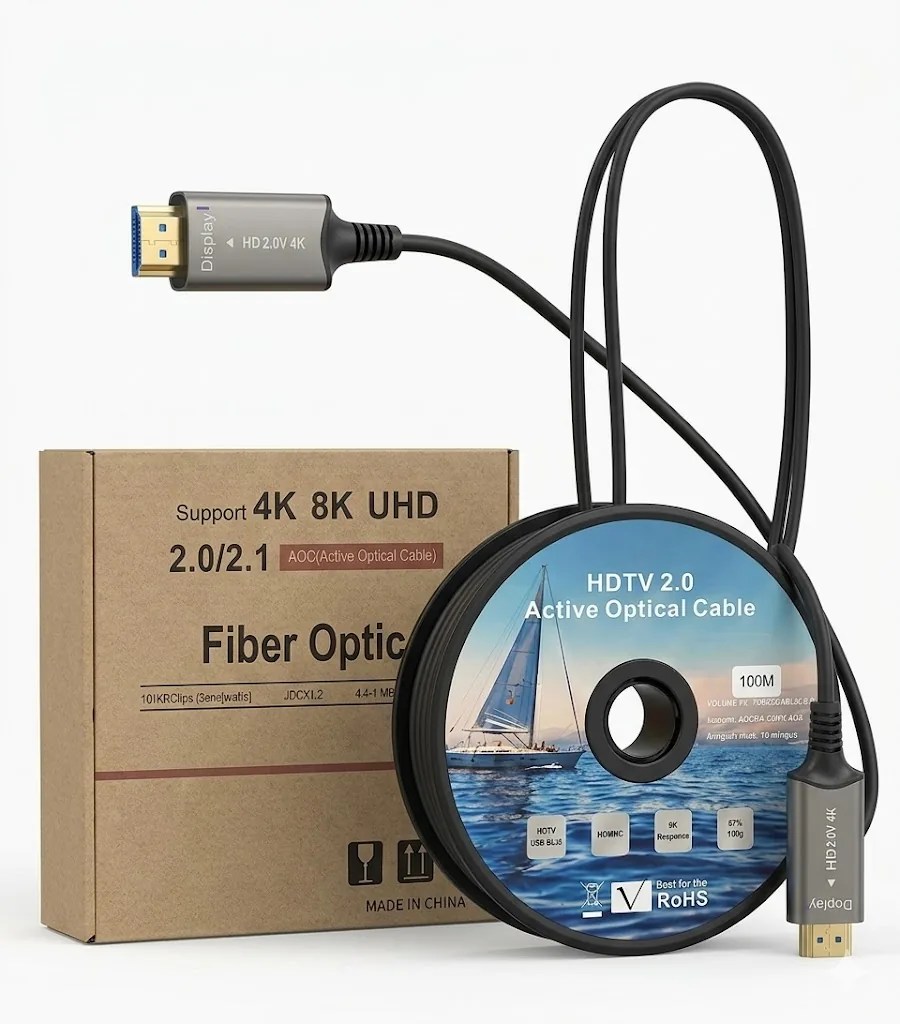 Fiber Active Optical Cable | 100 Meter High-Speed HDMI 2.0 for 4K & 8K UHD Ultra HD Performance Technotech Technologies