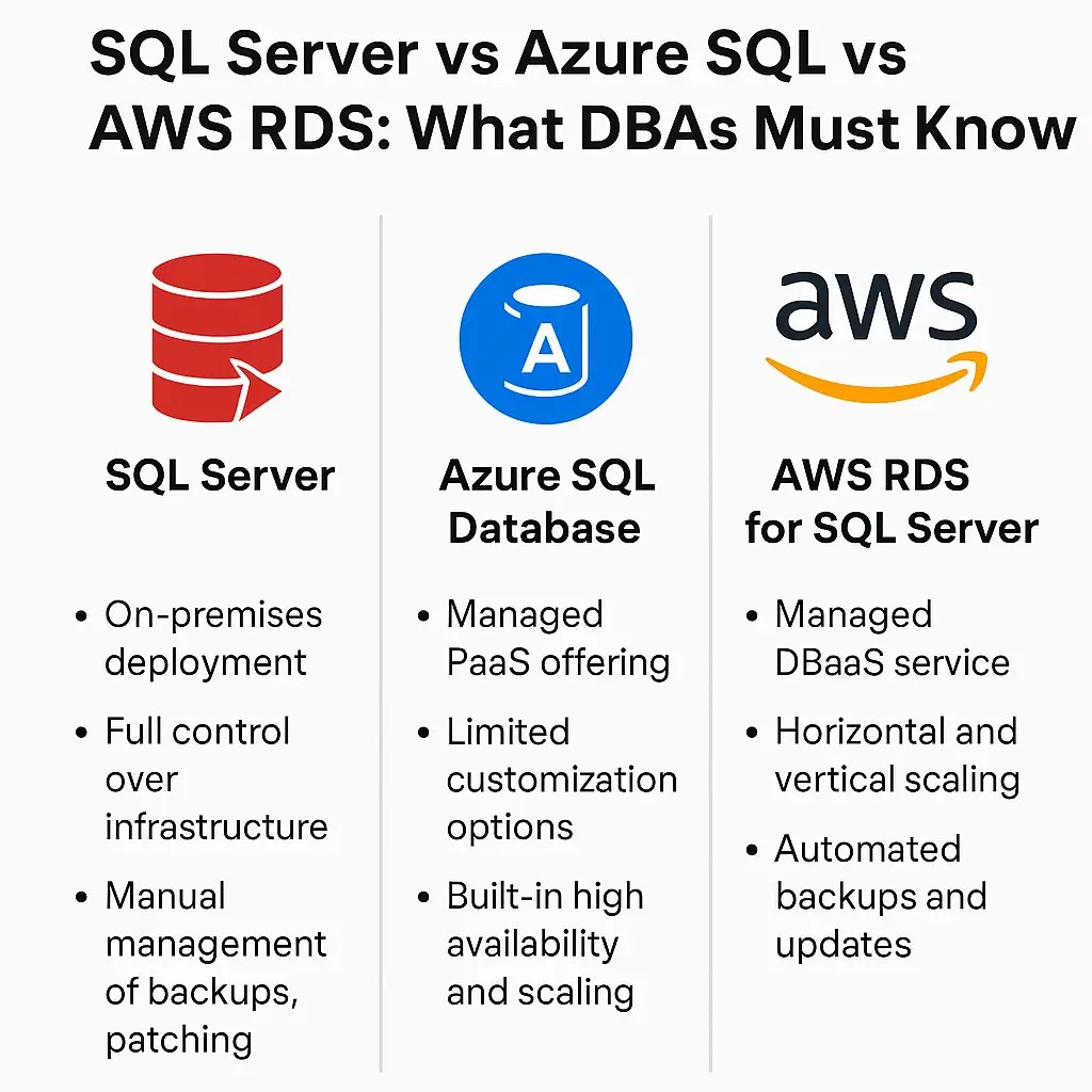 SQL Server vs Azure SQL vs AWS RDS What DBAs Must Know