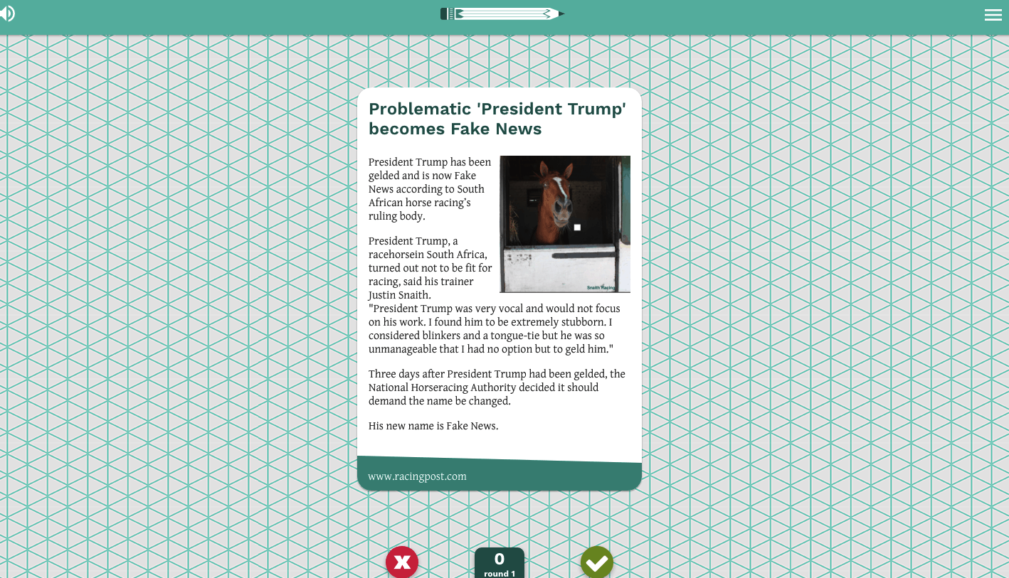 Factitious fact checking game helps you ward off the fake news epidemic