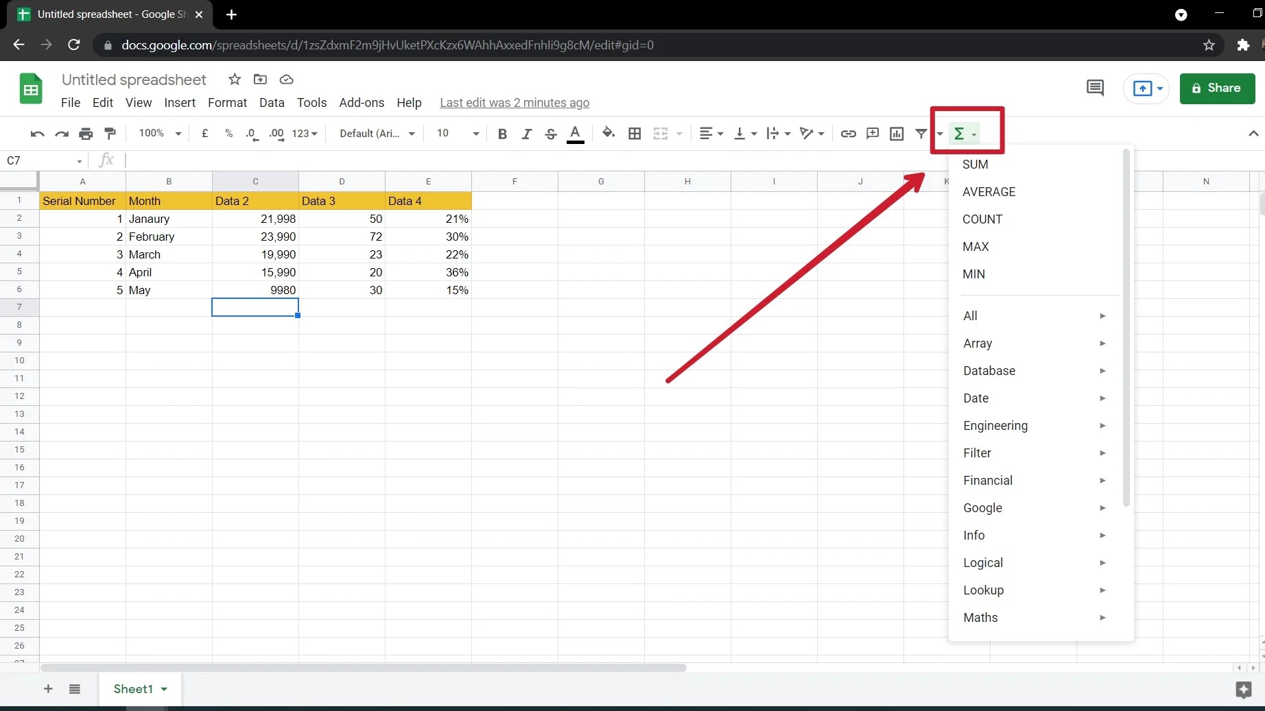 How to get google sheets formula suggestions