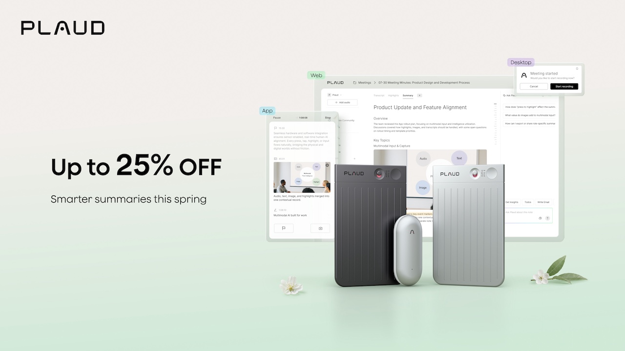 Wenn Ideen sprießen: Plaud startet Spring Sale für seine KI-Notizgeräte