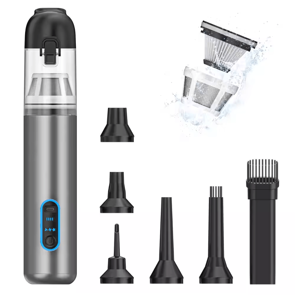 Kinzir VC22 Wireless Handheld Car Vacuum Cleaner - Air Duster, Multi-Nozzles for Car, Home, Pet