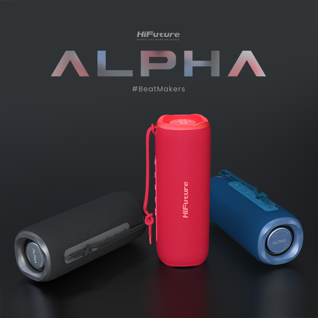 Alpha Sports Speaker - Portable Waterproof & Drop-Proof Bluetooth, 28Hrs Playtime, Removable Carrying Strap