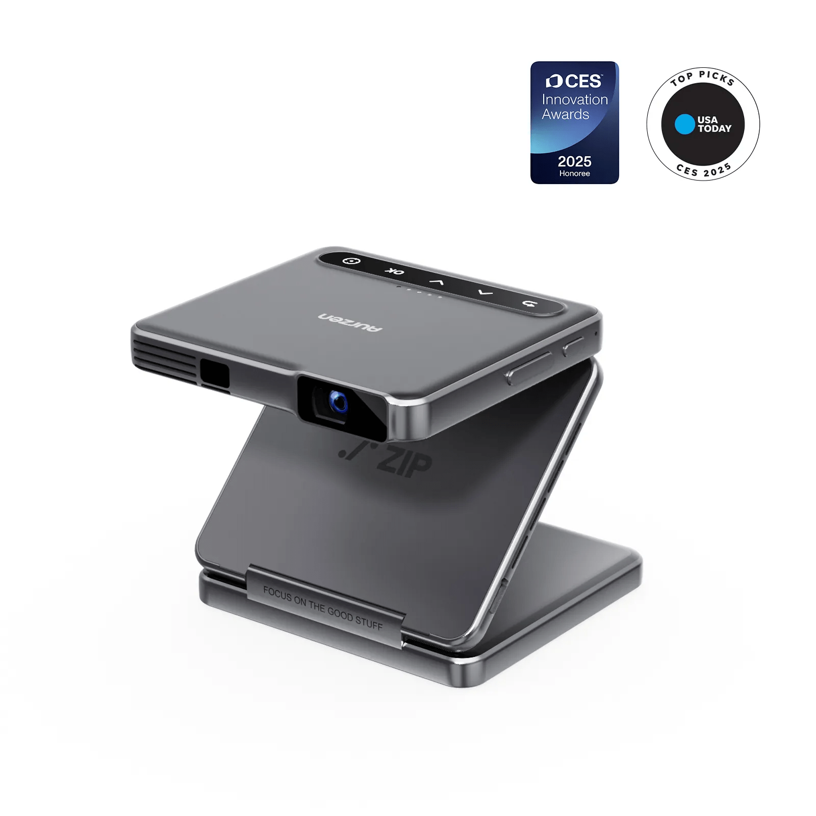 Aurzen Tri-Fold Mini Projector - One-Click Screen Mirroring, Full-Screen Mode, Indoor Outdoor Portable Projector