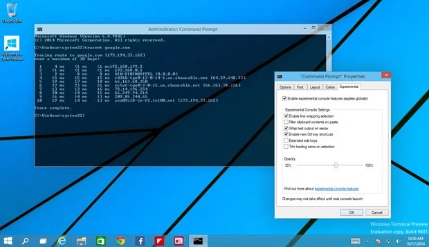 Windows 10 Command Prompt Features