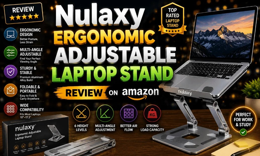 Nulaxy Ergonomic Adjustable Laptop Stand Review on Amazon
