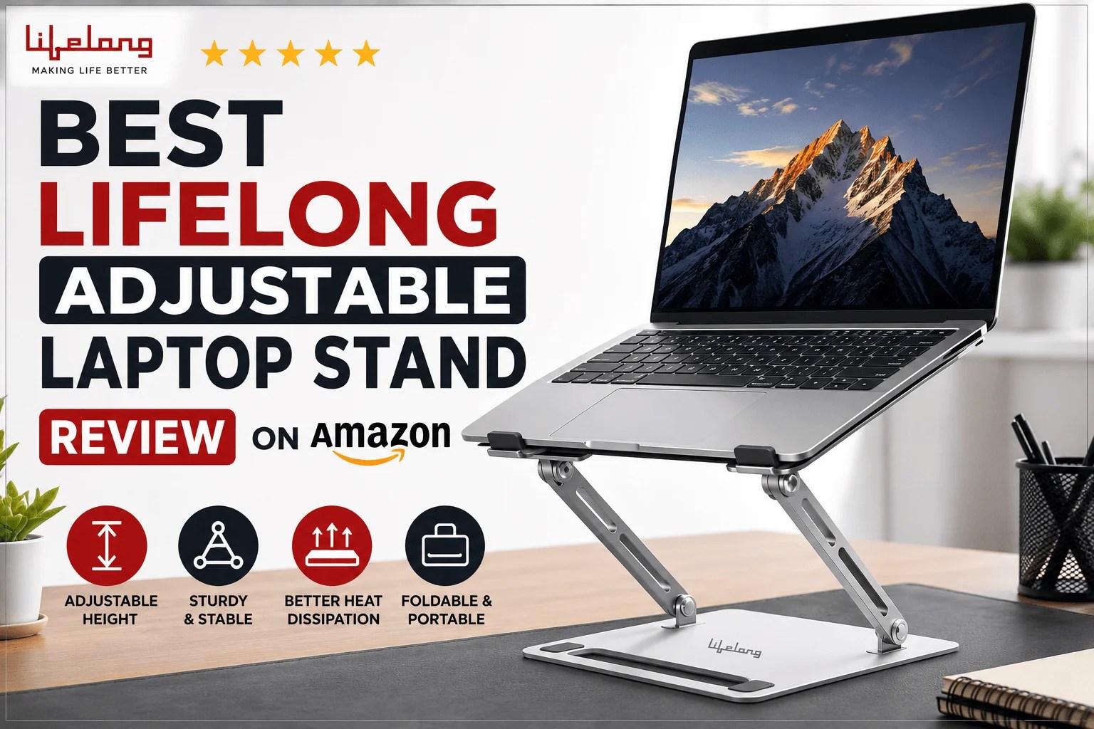 Best Lifelong Adjustable Laptop Stand Review on Amazon