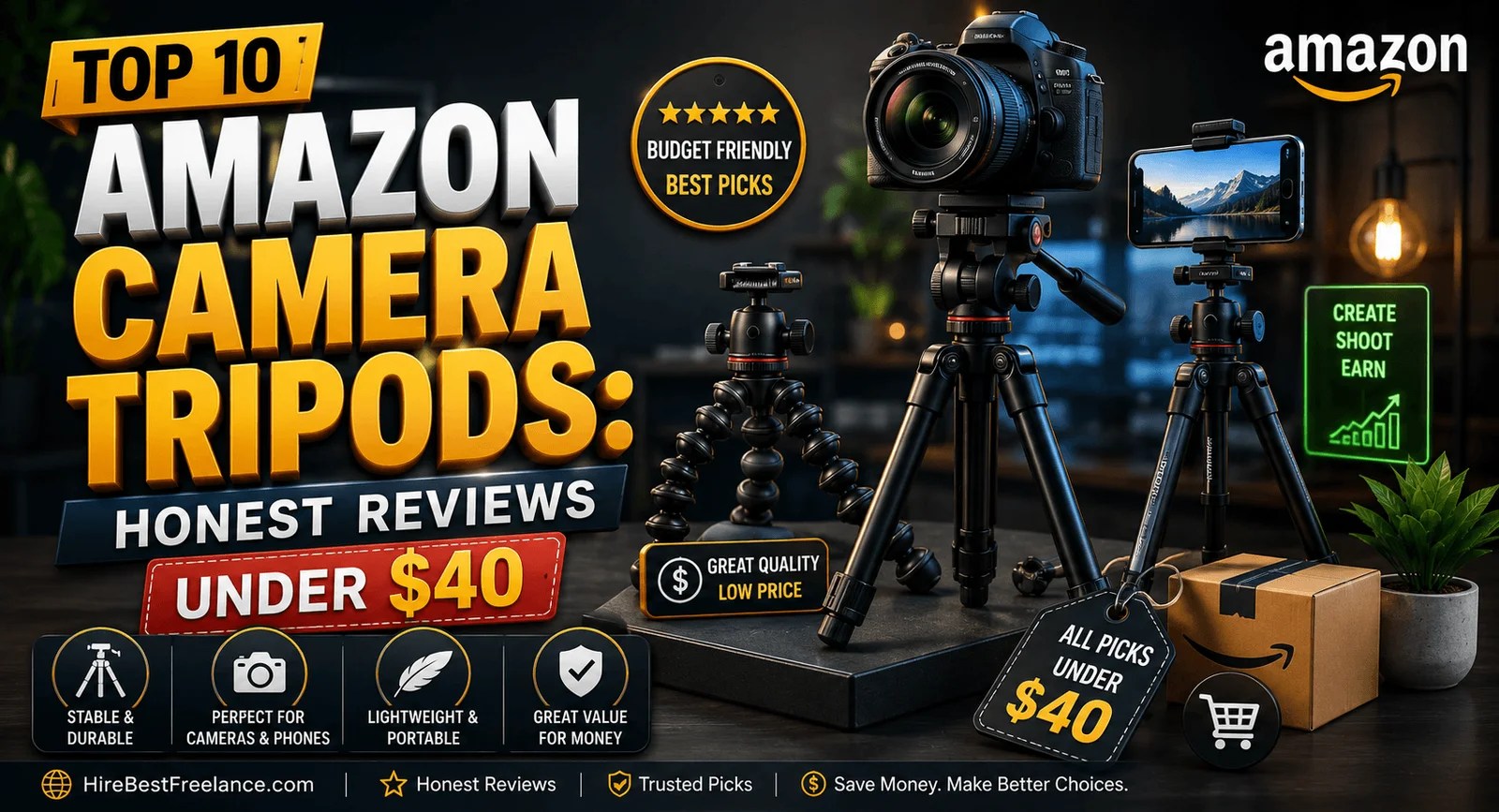Top 10 Amazon Camera Tripods: Honest Reviews Under $40
