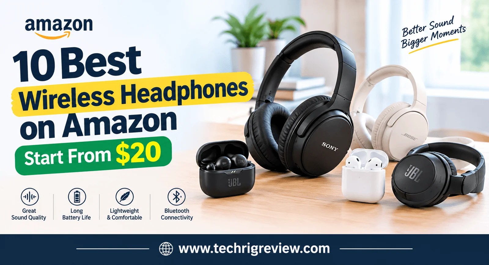 10 Best Wireless Headphones on Amazon Start From $20