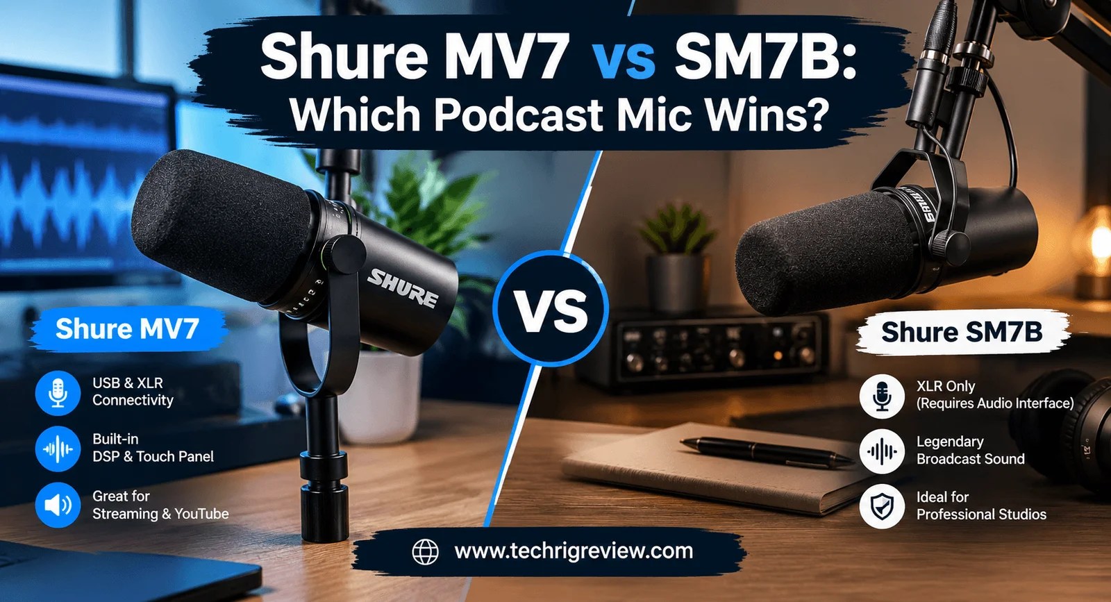 Shure MV7 vs SM7B: Which Podcast Mic Wins in 2026?