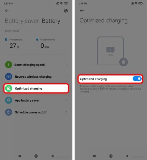 Как включить оптимизированную зарядку на телефонах Xiaomi