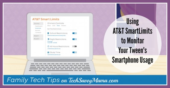 Using AT&T SmartLimits to Monitor Your Tween's Smartphone Usage. Family tech tips on TechSavvyMama.com