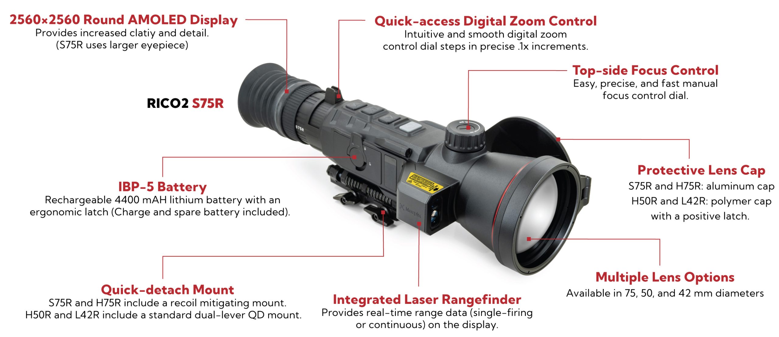 Nocpix Rico 2 H75R 4-32x LRF Thermal Rifle Scope – Tech Savvy Optics