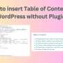 TechsBucket - How To Insert Table Of Content In WordPress Without Plugin