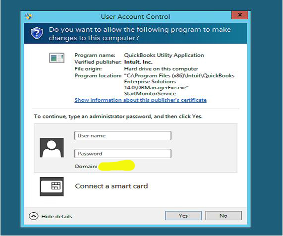QuickBooks Database Credentials