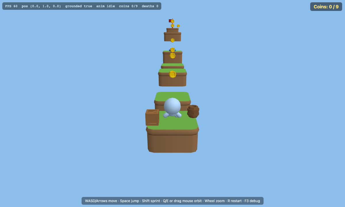 GLM-5.2's final screenshot with the debug overlay still showing