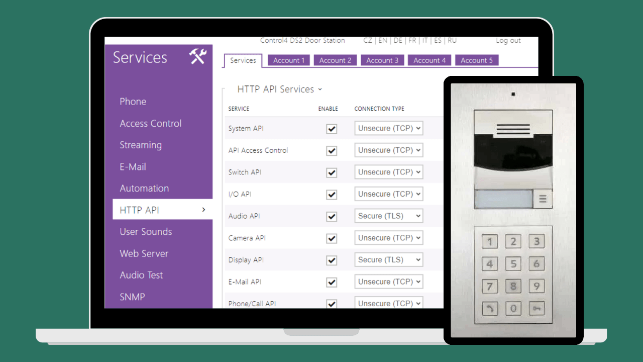 Control4 DS2 Recommended API Settings