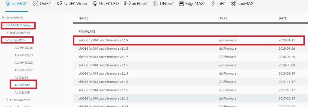 Download the latest airos version for your device from here: Download Firmware Ubiquiti Airgrid M5 - LOADFIRM