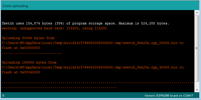 ESP8266: uploading code from Arduino IDE - techtutorialsx
