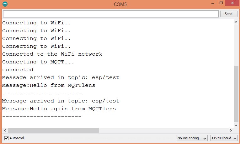 ESP8266 MQTT test