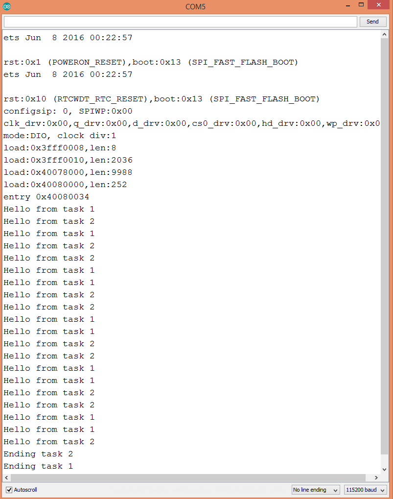 ESP32 Create FreeRTOS Task