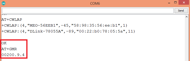 WiFi Bee AT command firmware version