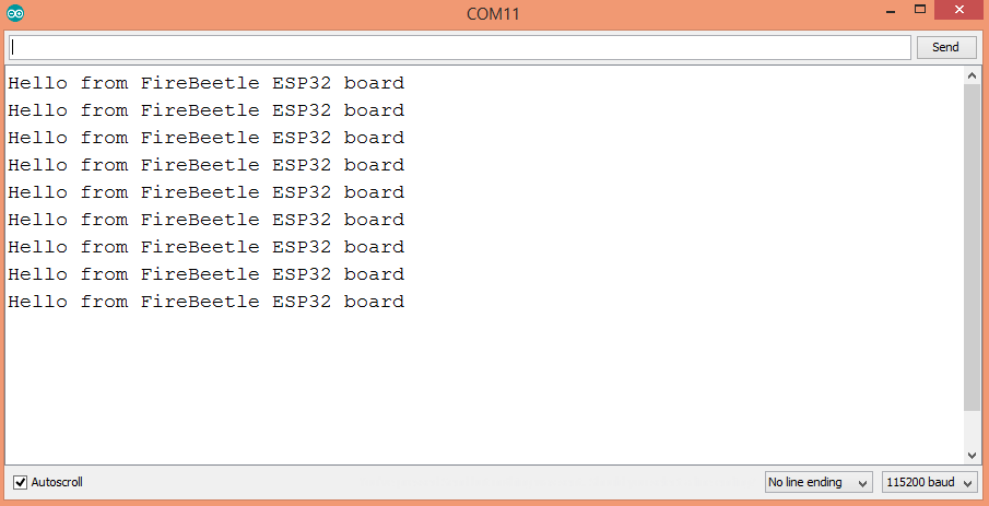 ESP32 Fire Beetle Hello World Arduino