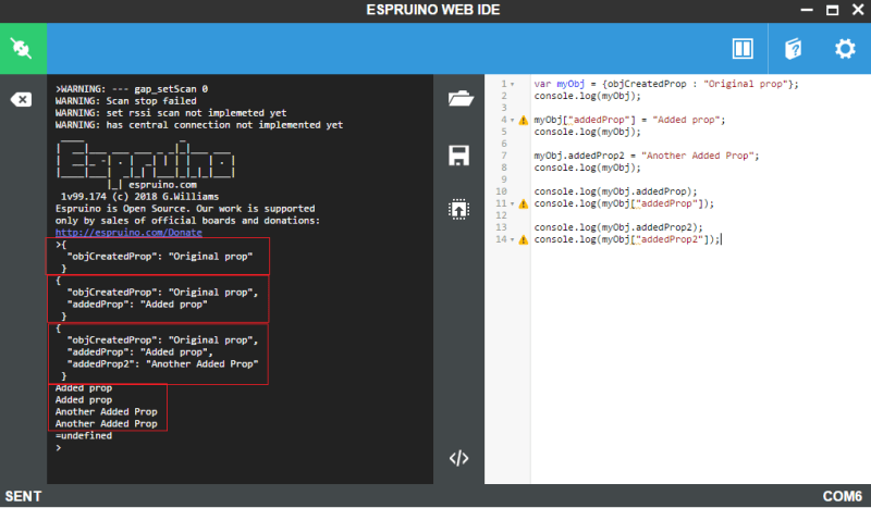 Esp32 Espruino Creating Simple Javascript Objects Techtutorialsx - Beautiful Dark Design - Retina