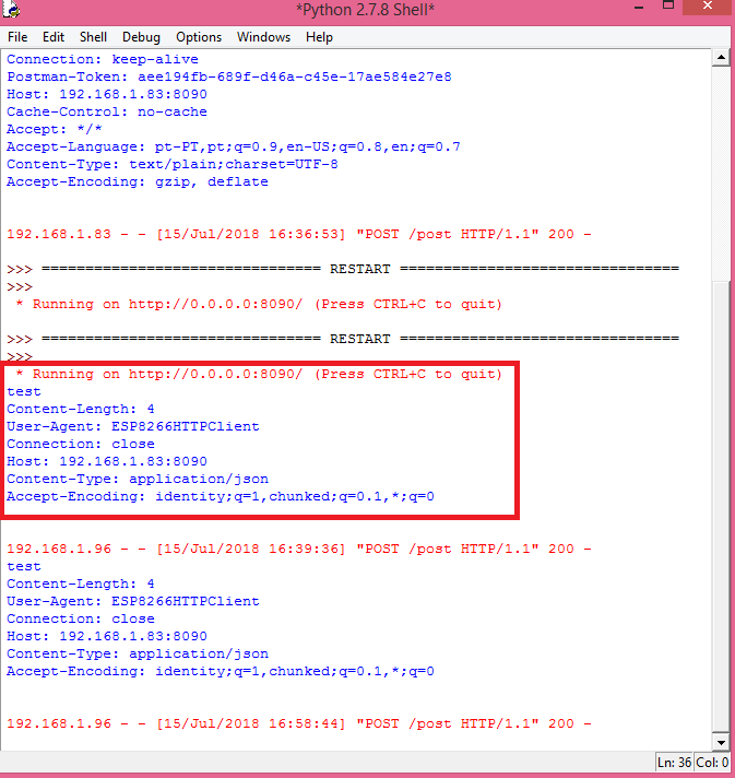 UART OBLOQ Sending HTTP POST request to Flask server techtutorialsx