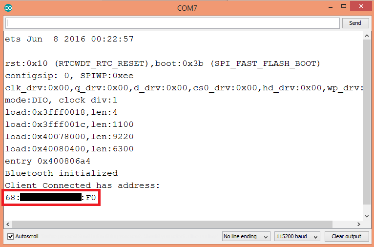 Getting the SPP client Bluetooth address with the ESP32 and the Arduino core