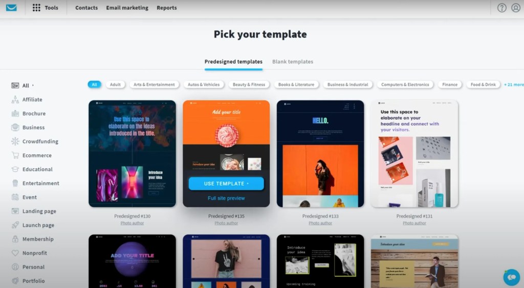 GetResponse Review: templates