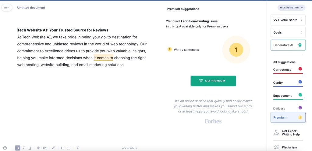 Website Optimization Services: Grammarly