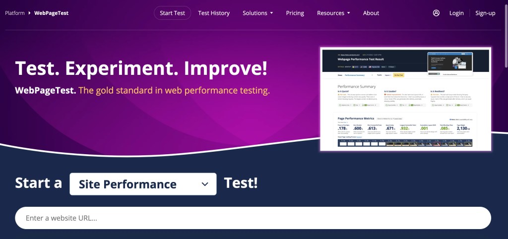 Website Optimization Services: WebPage Test