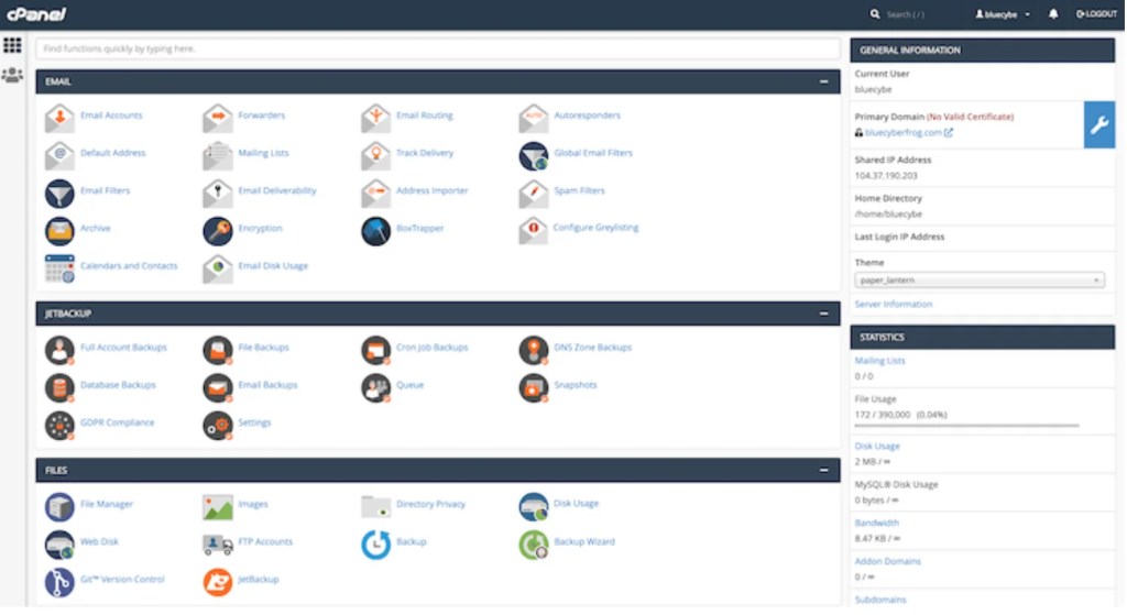 InterServer Review: cPanel
