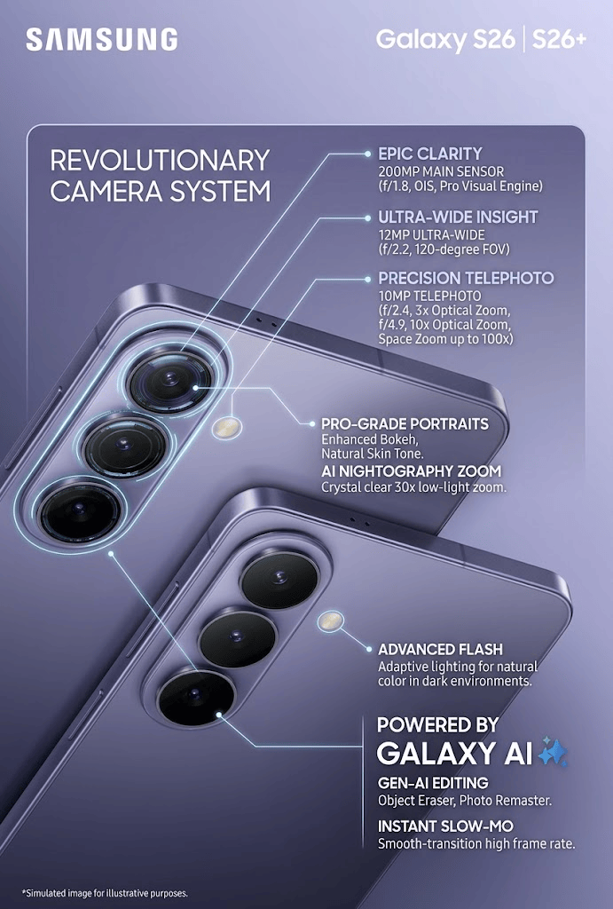 Samsung Galaxy s26 Camera Specification