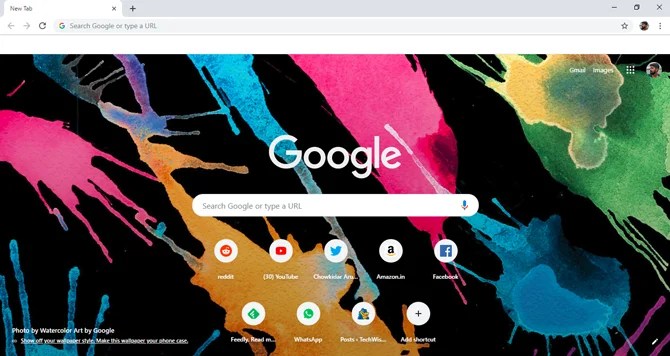 On the new tab page, click the customize button in the . How To Set A Custom Background As Chrome New Tab Page Techwiser